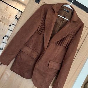 Fringe brown blazer, size M